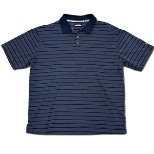 Nike Golf Polo Shirt Striped Dri-FIT Performance Athletic Blue Men Size XL